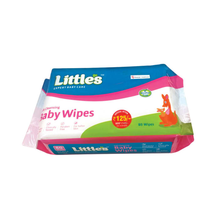 Little's soft cleansing baby wipes pack of 2